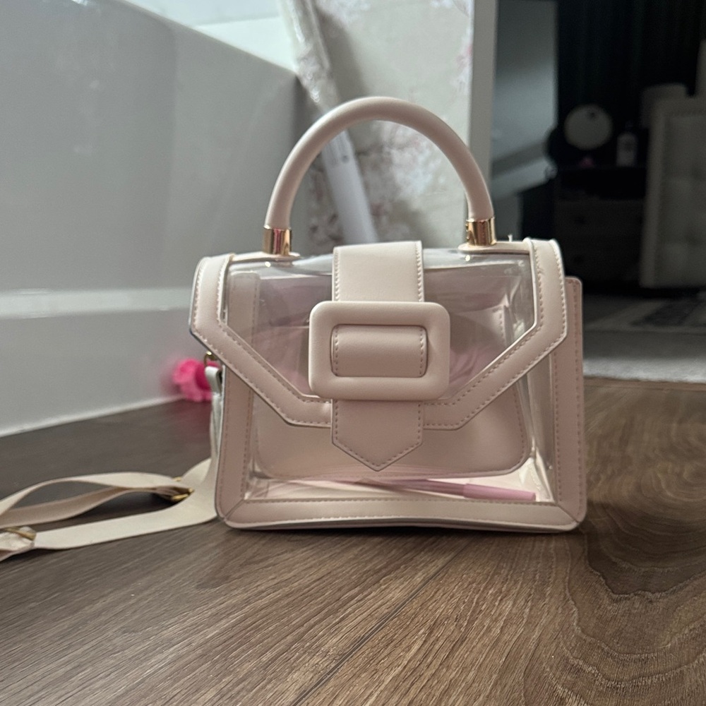 Transparent Beige Handbag